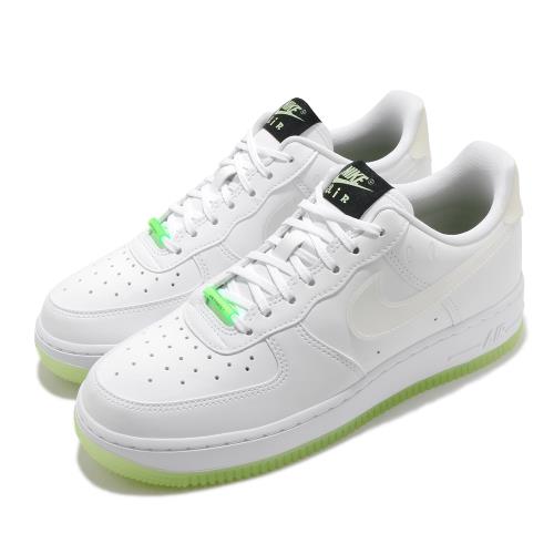 Nike 休閒鞋 Air Force 1 07 LX 女鞋 男鞋 經典款 AF1 皮革 質感 夜光 穿搭 白 綠 CT3228-100