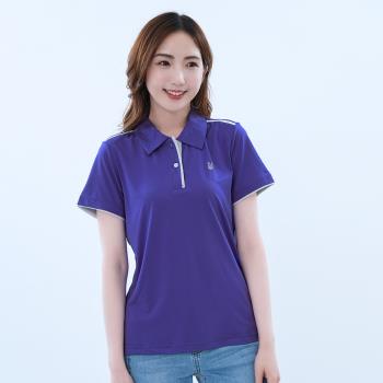 【遊遍天下】MIT台灣製女款吸濕排汗抗UV機能POLO衫GS1004紫色