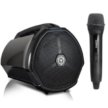 CHIAYO 嘉友 2代藍芽迷你攜帶式擴音機 COACH 400，內建MP3模組與液晶螢幕，支援16CH可調頻UHF麥克風，麥克風皆可使用，並配備可充式鋰電池，適用於室內外活動、會議、音響劇院等場景。動圈式麥克風，單一指向性，白色系設計，輕便可背式肩帶，輸出功率達40W，支援交流100-240V及直流19V電源，使用時間長達5-6小時（音樂）與10-12小時（演說）。