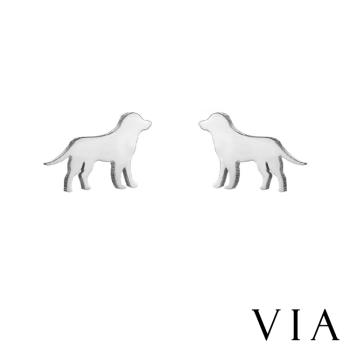 【VIA】動物系列 黃金獵犬狗狗造型白鋼耳釘 造型耳釘 鋼色
