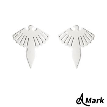 【A MARK】潮流個性老鷹圖騰白鋼耳釘 造型耳釘 鋼色