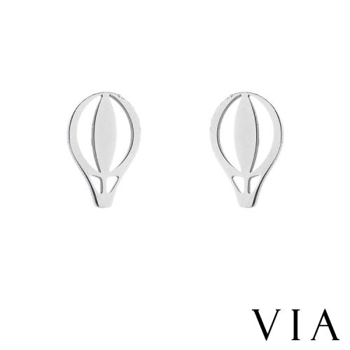 【VIA】時尚系列 可愛熱氣球造型白鋼耳釘 造型耳釘 鋼色   