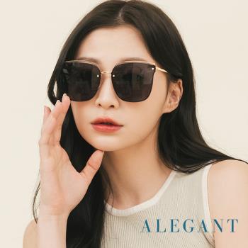 【ALEGANT】柔美氣質爵色黑貓眼設計金屬鏤空墨鏡│UV400太陽眼鏡│絢夜精靈的密語