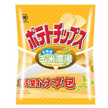 湖池屋 卡辣姆久洋芋片117g/包-北海道玉米濃湯口味