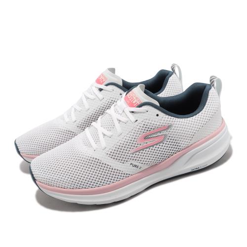 Skechers 休閒鞋 Go Run Pure 2-Axis 女鞋 白 粉 輕盈 緩震 止滑 172012WHT