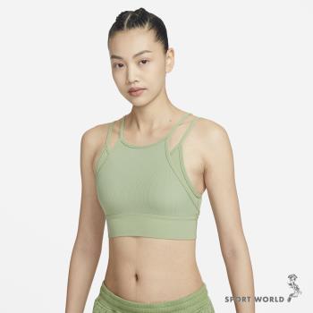 Nike 女 運動內衣 訓練 Dri-FIT 可拆式胸墊 輕度支撐 綠 FB2160-386