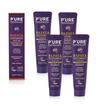【澳洲 Pure Papayacare】木瓜軟膏含金盞花 (4入組 25g/條)