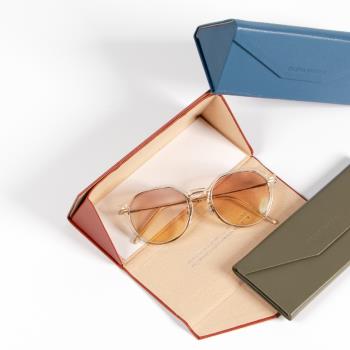 【Premium Authentic】PA．折疊收納皮革眼鏡盒(附彩盒)-原色系列多色任選