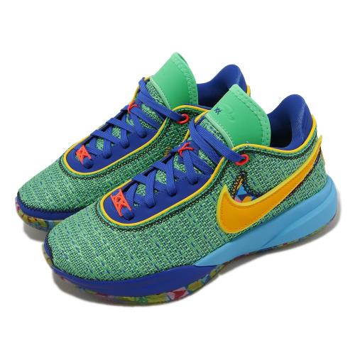 Nike 籃球鞋Lebron XX SE GS 女鞋綠色金色氣墊運動鞋輕量籃球鞋萬花筒