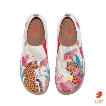 uin西班牙原創設計 女鞋 奇花與豹彩繪休閒鞋W1010557