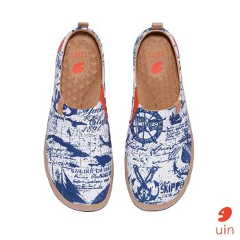 uin西班牙原創設計 男鞋 航海圖彩繪休閒鞋M1010377