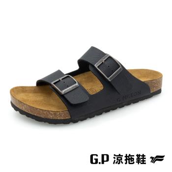 G.P 女款簡約織紋雙帶柏肯拖鞋W812-黑色(SIZE:35-39 共二色) GP