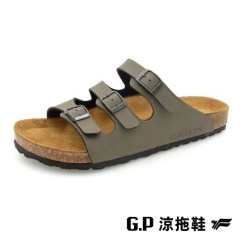 G.P 男款簡約三帶柏肯拖鞋M523-橄欖綠(SIZE:40-44 共二色) GP