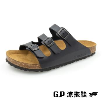 G.P 男款簡約三帶柏肯拖鞋M523-黑色(SIZE:40-44 共二色) GP