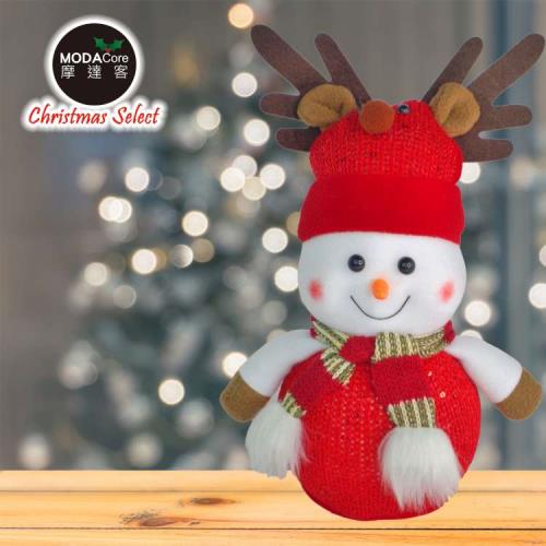 摩達客聖誕圍巾 紅色雪人擺飾(小)17*32cm單入