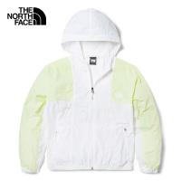 The North Face 北臉 女 連帽風衣外套 防風 防曬 可收納 撞色 白【 世界】NF0A5JXIIUE