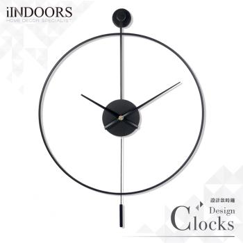 【iINDOORS】Loft 簡約設計時鐘-黑色擺鐘60cm