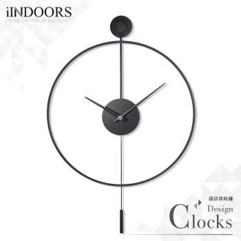 【iINDOORS】Loft 簡約設計時鐘-黑色擺鐘50cm