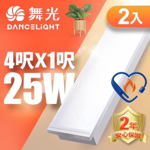 【舞光】雙節標 LED柔光平板燈 4呎X1呎 25W 輕鋼架面板燈 白光5700K 2年保固 2入