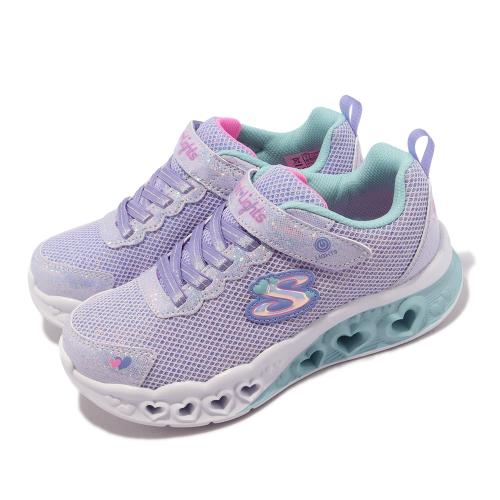 Skechers 休閒鞋 S Lights-Flutter Heart 中童鞋 紫 電燈鞋 發光 愛心 公主風 小朋友 302317LLVMT