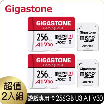 Gigastone Gaming Plus microSDXC UHS-Ⅰ U3 A1V30 256GB遊戲專用記憶卡-2入組