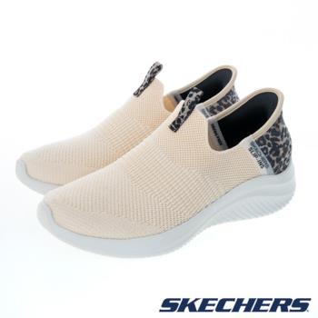 SKECHERS ULTRA FLEX 3.0 女 健走鞋 瞬穿舒適科技 豹紋 米白149712LPD
