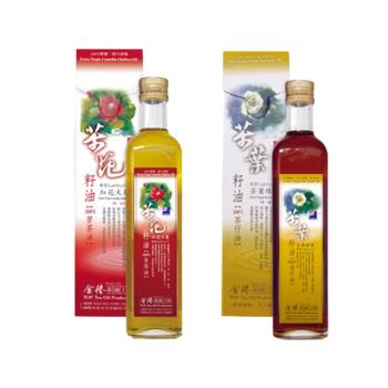 金椿茶油工坊 紅花大菓(500ml/瓶)+茶葉綠菓(500ml/瓶)