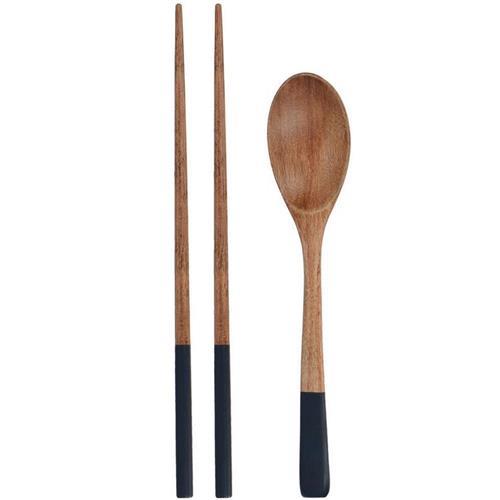 《CreativeTops》刺槐木餐具組(蠟染藍)