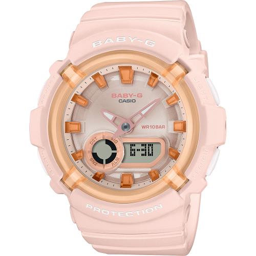 CASIO 卡西歐 BABY-G 水蜜桃糖果雙顯手錶 BGA-280SW-4A