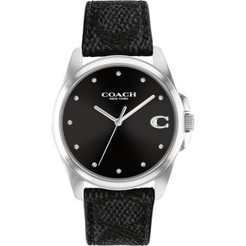 COACH Greyson C字皮帶女錶-黑/36mm CO14504112
