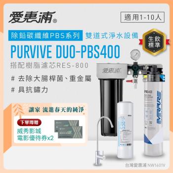 EVERPURE愛惠浦 櫥下型 PURVIVE Duo-PBS400無鉛龍頭兩道式生飲淨水器(前置樹脂)