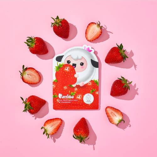 韓國 PUTTISU 兒童專用水果天然面膜 ｜草莓萃取物｜18ml*5片裝