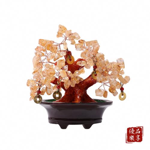 【雨揚珍品】財寶黃水晶發財樹