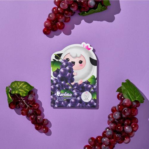 韓國 PUTTISU 兒童專用水果天然面膜 ｜葡萄萃取物｜18ml*5片裝