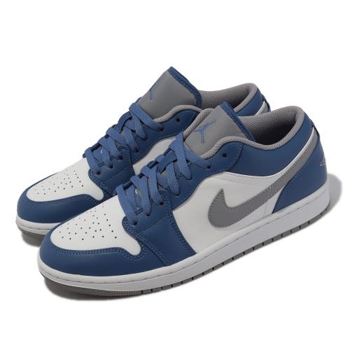 Nike Air Jordan 1 Low True Blue 男鞋 藍 灰 白 AJ1 休閒鞋 喬丹 553558-412