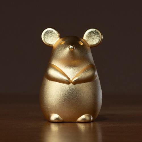 老鼠擺件五鼠運財招財小老鼠吉祥物生肖銅鼠金錢鼠屬鼠的生日禮物|會員