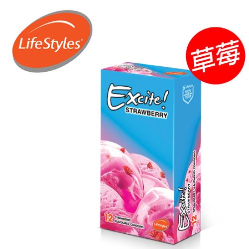 保險套世界-LifeStyles 生活計畫保險套(激情~草莓風味型)(12入/盒) 