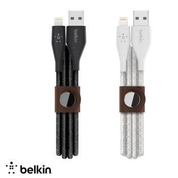 BELKIN 金屬編織數據線 iPhone iPad USB-A轉Lightning 附收納 傳輸線1.8公尺