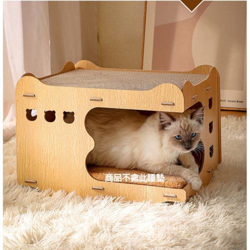 可堆疊貓窩/可疊加木質貓屋/瓦楞紙貓屋/貓咪玩具/貓屋