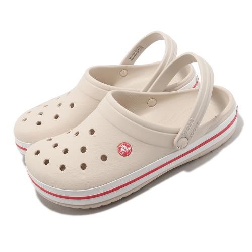Crocs 涼鞋 Crocband Clog 男鞋 女鞋 米白 紅 洞洞鞋 布希鞋 情侶鞋 鱷魚鞋 透氣 110161AS