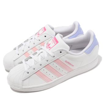 adidas 休閒鞋 Superstar W 白 粉紅 紫 三葉草 小白鞋 女鞋 貝殼頭 愛迪達 HQ1906