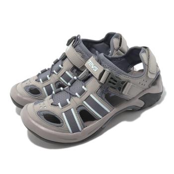 Teva 涼鞋 Omnium W 戶外 灰 藍 護趾 水陸機能 可調整 排水 耐磨抓地大底 女鞋 6154SLA