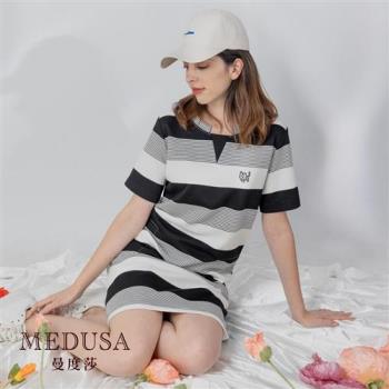 現貨【MEDUSA 曼度莎】針織橫紋休閒洋裝（M-XL）｜休閒洋裝 針織洋裝