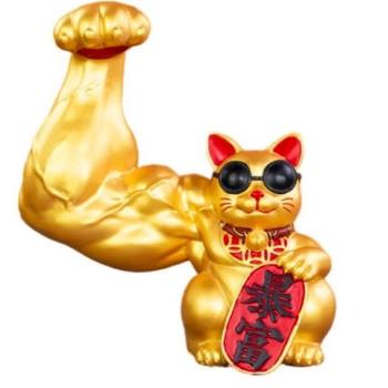 【保庇BOBEE】 中國工藝麒麟臂壯闊肌肉招財貓 - 巨大暴富招財貓