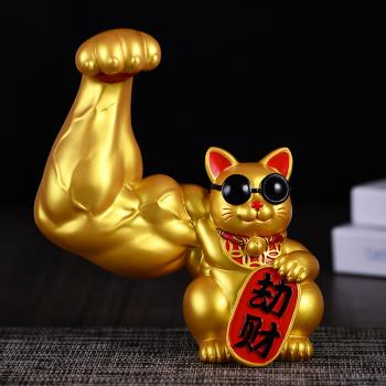 【保庇BOBEE】 中國工藝麒麟臂壯闊肌肉招財貓 - 巨大劫財招財貓