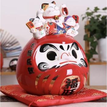 【保庇BOBEE】 日本工藝 好運陶瓷福旺達摩與招財貓 開運大吉招財物 存錢筒款