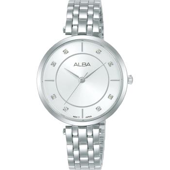 ALBA 雅柏 簡約晶鑽女錶-銀/32mm ARX087X1/Y121-X160S