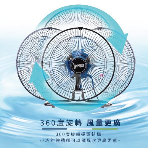 【樂活不露】12吋 360度全向擺頭桌扇 IF-1203 工業扇 (黑色)