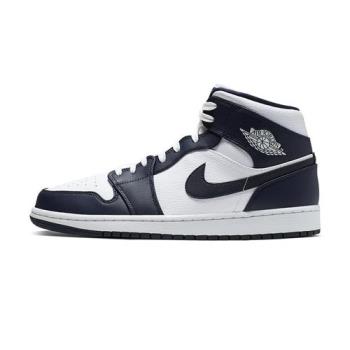 Nike Air Jordan 1 Mid 男 深藍 AJ1 黑曜石 經典 喬丹 運動 休閒鞋 554724-174