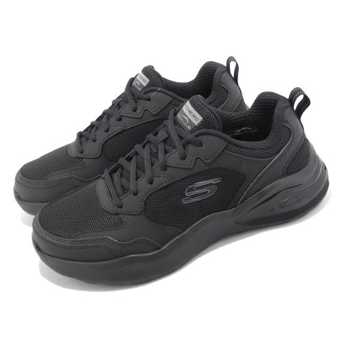 Skechers 休閒鞋 Air Cushioning-Binson 寬楦 男鞋 黑 記憶鞋墊 避震 氣墊 運動鞋 232560WBBK